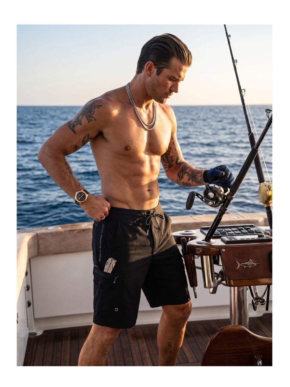 Pelagic® 𓆝 Traverse 21” Outseam Water Repellant Fishing Cargo Short 𓆝 Black 38